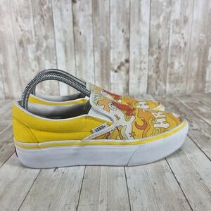 Vans‎ Slip On Platform Zodiac Aries Graphic Skate Shoes Yellow Women's 8